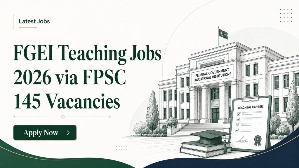 FGEI Teaching Jobs 2026 via FPSC: 145 SST, Computer Instructor and Drawing Mistress Vacancies