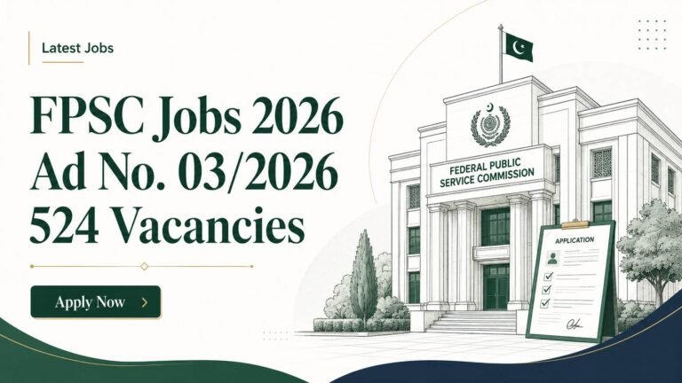 FPSC Jobs August 2026: Advertisement No. 03/2026, 524 Federal Vacancies and Apply Online