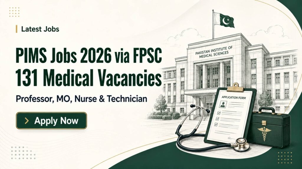 PIMS Jobs 2026 via FPSC: 131 Professor, Medical Officer, Charge Nurse and Technician Vacancies