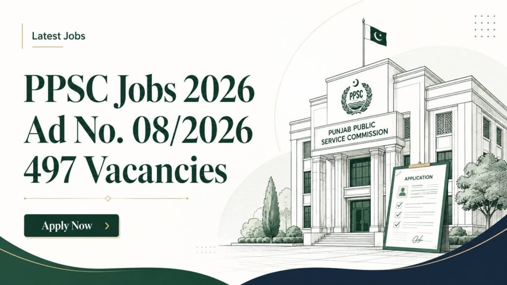 PPSC Jobs 2026 Advertisement No. 08/2026: 497 Punjab Government Vacancies and Apply Online