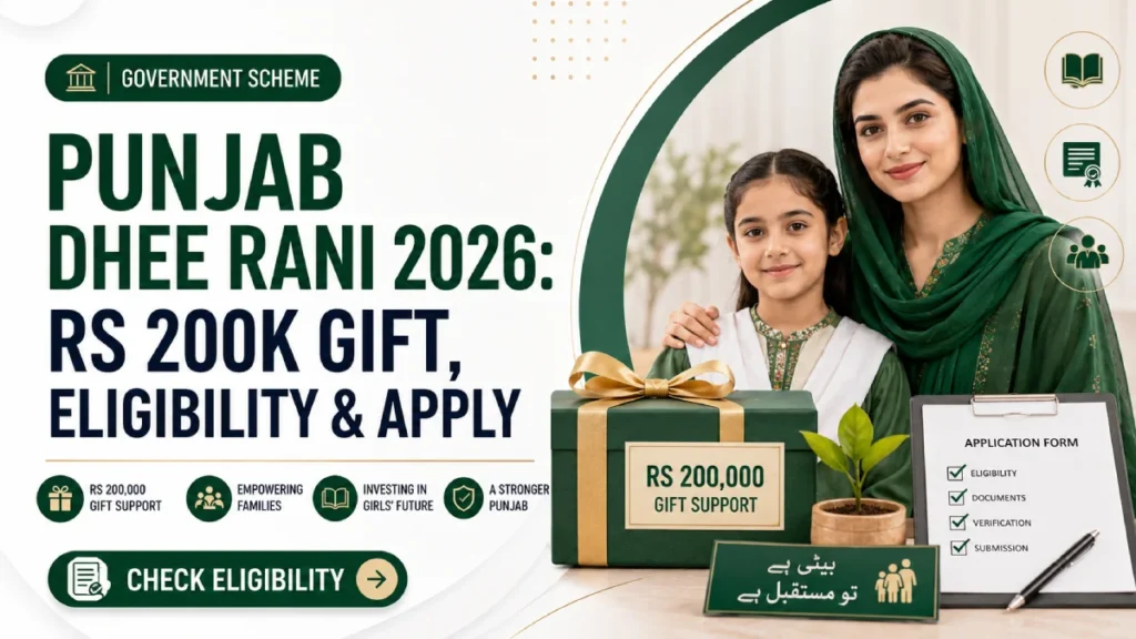 Punjab Dhee Rani Programme 2026: Rs 200,000 Gift, Eligibility, Documents and Application Tracking